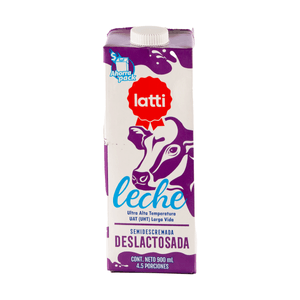 Leche Deslactosada Tetrapak UHT Latti 900 Ml