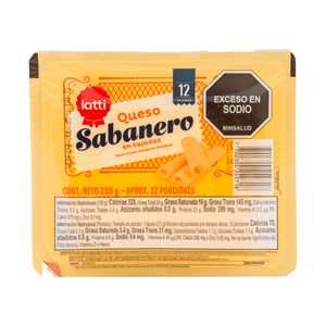 Queso Sabanero Tajado Latti 250 Gr