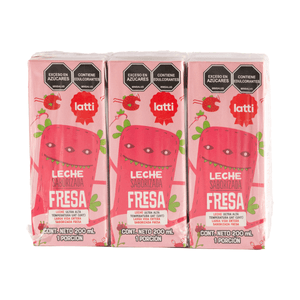 Leche Sabor Fresa Tpak Latti 3 Un 600 Ml