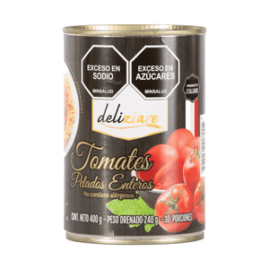 Tomates Enteros Pelados Deliziare 400 Gr