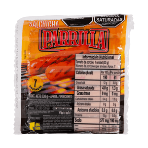 Salchicha Parrilla Viande 230 G