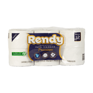 Papel Higiénico Premium 3 H 12 U Rendy 32 M