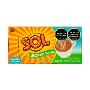 Chocolate Sol 50% Menos Azucar 280 Gr