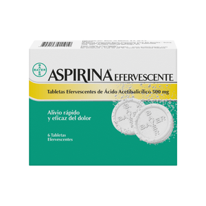 Aspirina Efervescente 500 Mg 6 Tabletas