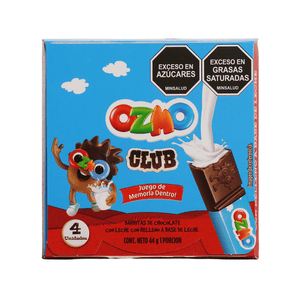 Barras Choco Leche Ozmo 4 U 44 G