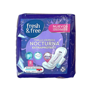 Toalla Femenina Nocturna Fresh y Free 8 Ud