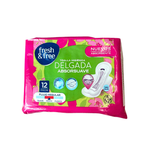 Toalla Delgada Fresh & Free 12 Und
