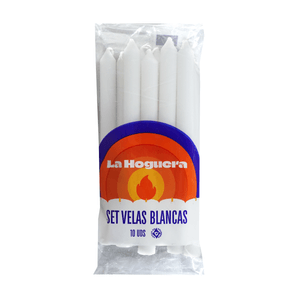 Set Vela Blanca 18 Cm la Hoguera 10 Uds